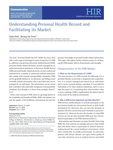 Pdf Understanding Personal Health Record And Facilitating Its Market