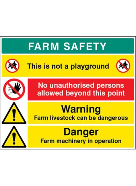 Farm Site Safety Board With 4 Safety Messages