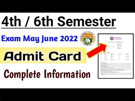 Du SOL 4th 6th Semester Admit Card Update May June Exam 2022 SOL