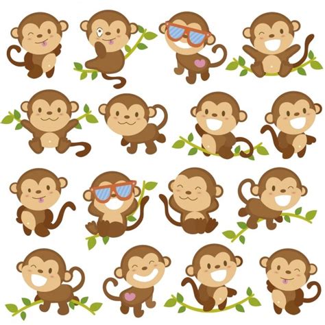 Funny Monkey Cartoons Vector Free Download