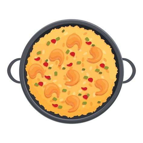 Paella Culinary Icon Cartoon Vector Spanish Food 14309237 Vector Art