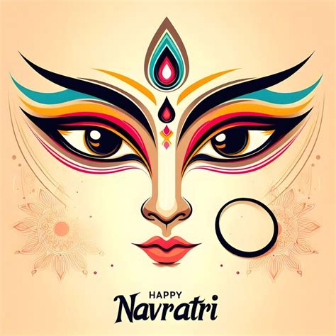 Shubh Navratri Indian Festival Durga Puja Celebration Greeting Card