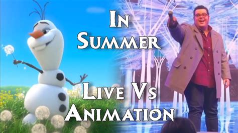 Frozen In Summer Live Vs Animation Side By Side Comparison Josh