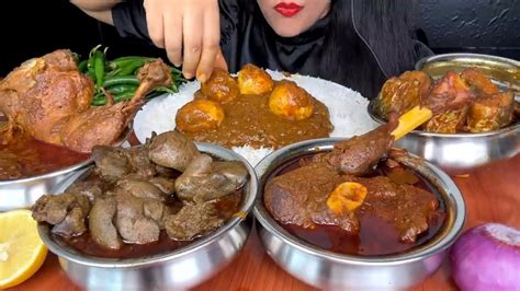 Asmr Eating Mutton Liver Curry Handi Mutton Handi Liver Curry Handy