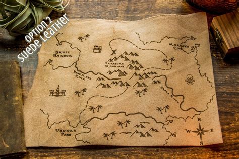 Custom Pirate Treasure Map Pirate Party Handmade Leather Genuine