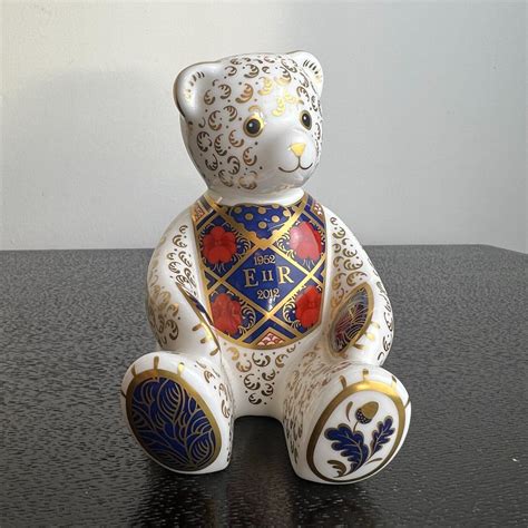 Royal Crown Derby Paperweight Rare Hm The Queen Diamond Jubilee Teddy