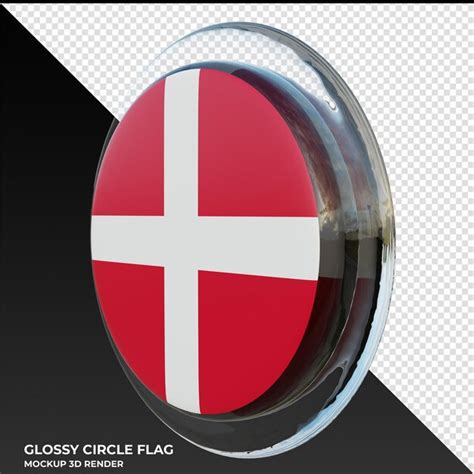 Premium Psd Denmark Realistic D Textured Glossy Circle Flag