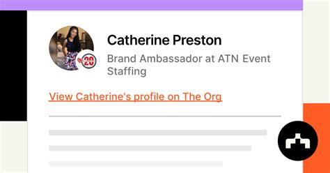 Catherine Preston Brand Ambassador At Atn Event Staffing The Org