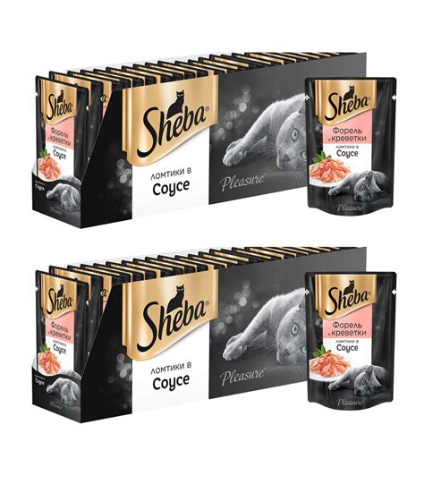 Корм для кошек SHEBA Pleasure ломтики в соусе форель и креветки ...