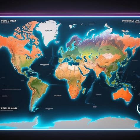 World Map Professional Infographic Premium AI Generated Image