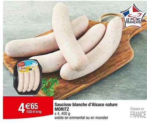 Promo Saucisse Blanche D Alsace Nature Moritz Chez Cora Icatalogue Fr