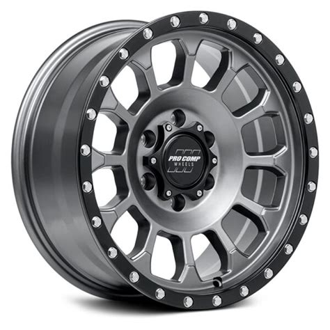 Pro Comp Rockwell Matte Graphite Black Lip Powerhouse Wheels Tires