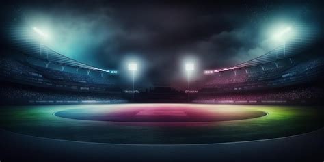 Nighttime Sports Backdrop Stadium For Football And Cricket With A