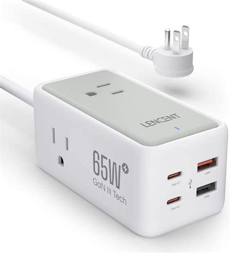 LENCENT Cargador USB C y PD 65W Cargador Rápido GAN III Tech con 3