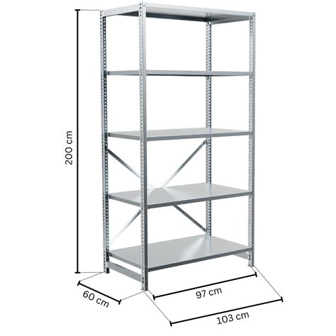 1 03 m Scaffalatura con 5 Ripiani Profondità 60 cm Altezza 2 m