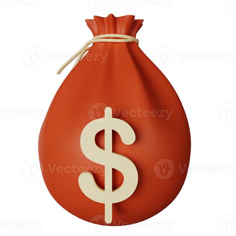 3d icon money bag isolated on transparent background 24109773 PNG