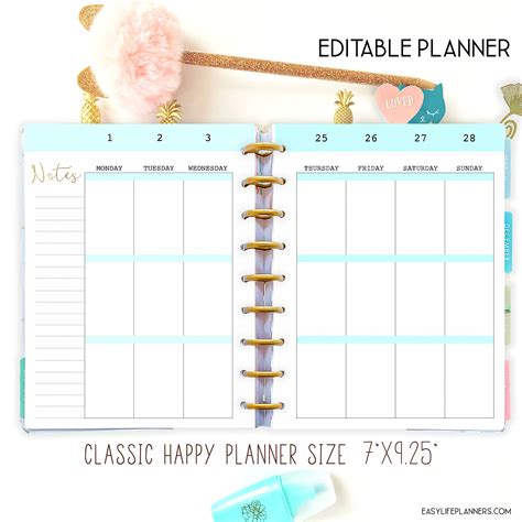 Free Happy Planner Weekly Printables Printable Templates