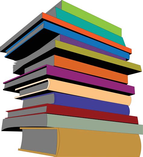 13 Colorful Books Stacked On Top Of Each Other 24681449 Vector Art At