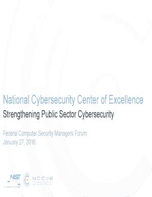 Fillable Online Csrc Nist National Cybersecurity Center Of Excellence