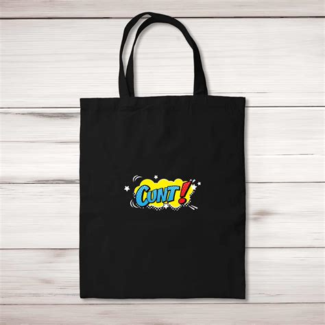 Pop Art Style Cunt Tote Bag Rude Bags Slightly Disturbed