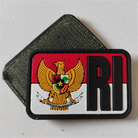 Jual Patch Rubber Logo Garuda Ri Kotak Dasar Merah Putih Tempelan