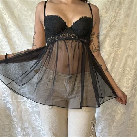 Sexy Victoria Secret Lingerie Sheer Top Bra Size Depop
