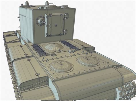 3d Model Kv-2 Heavy Tank