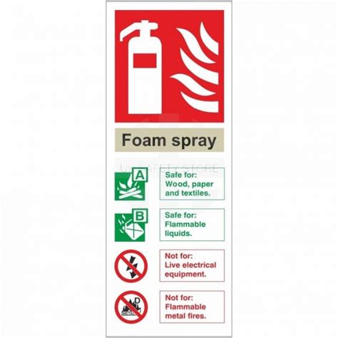 Foam Spray Fire Extinguisher Identification Sign Uk Safety Store