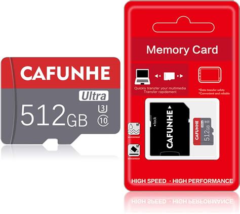 Micro Memory SD Cards 512GB Micro SD Card with Adapter 512GB Class 10 ...
