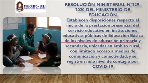 RESOLUCIÓN MINISTERIAL N 229 2020 MINEDU UGEL CHUCUITO JULI