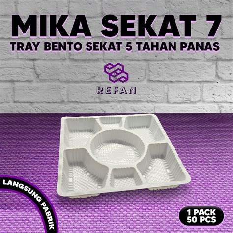 Jual Mika Sekat 7 Alas Dalaman Dus Nasi Box Uk 20x20 Putih Susu Isi