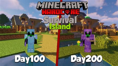 I Survived 200 Days In Hardcore Minecraft On An Island Minecraft Videos