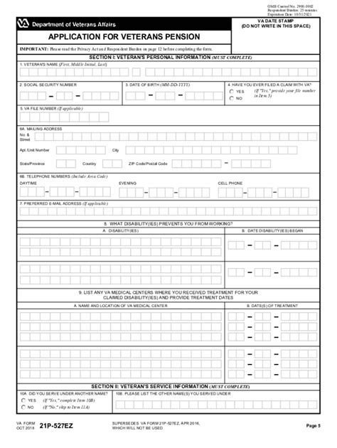 2018 2025 Form Va 21p 527ez Fill Online Printable Fillable Blank