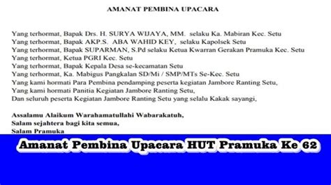 Contoh Isi Amanat Pembina Upacara Hari Pramuka Aspirasiku Hot Sex Picture