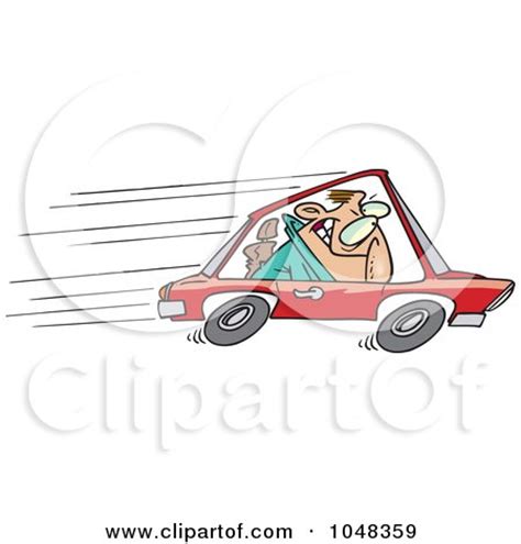 Royalty-Free (RF) Clip Art Illustration of a Cartoon Speeding Driver by ...