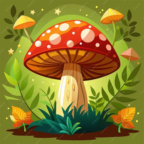 Premium Vector Mushroom Cartoon Vector Illustration Flat Style