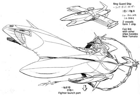 New Yamato Mecha Designs Cosmodna Space Ship Concept Art Yamato