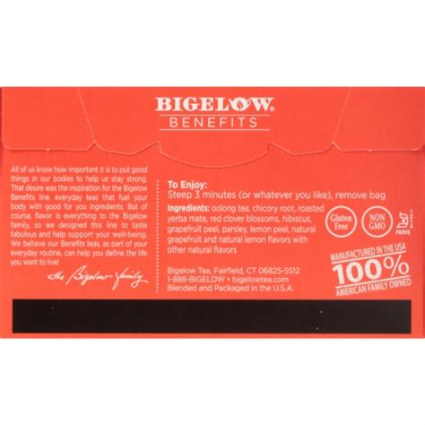 Bigelow Benefits Lean And Fit Citrus Oolong Tea Bags 18 Ct Kroger