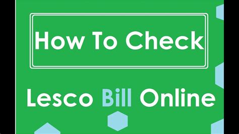 How To Check Lesco Bill Online Youtube