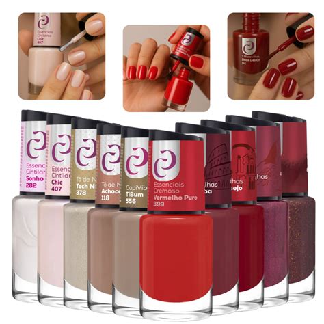 Kit Esmaltes Cora Vermelhos e Brancos ml Nude Lançamento Coleção Inverno A Cor Da Moda