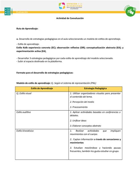 Anexo 9 Formato Y Ruta De Aprendizaje Para La Actividad De