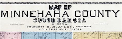 1893 Map of Minnehaha County South Dakota Sioux Falls | Etsy