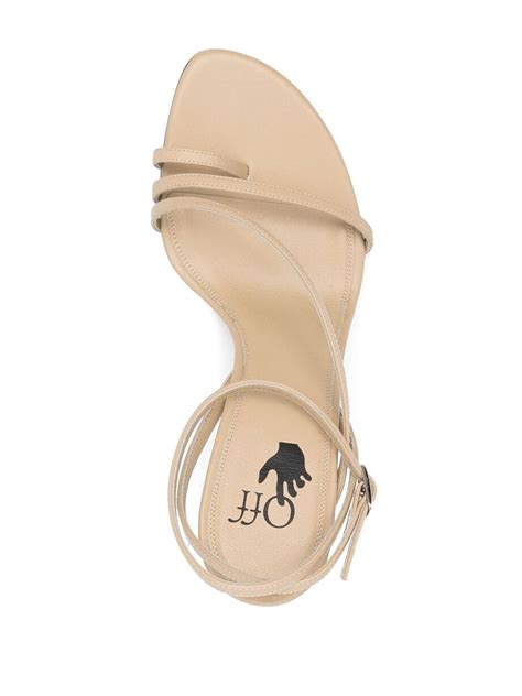 Off White Open Toe Strap Detail Sandals In Nude ModeSens