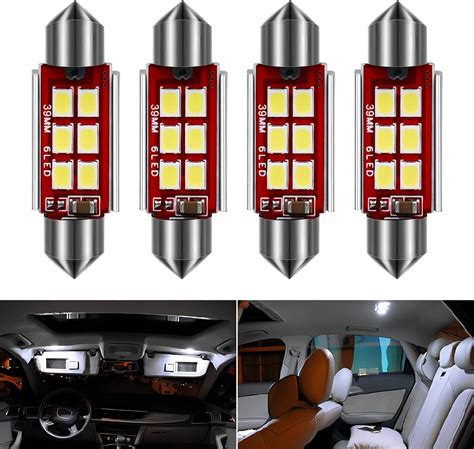 Amazon QODOLSI 4 PCS Car 39mm LED Roof Light 2835 4SMD