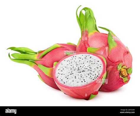 fruta de dragón pitahaya pitaya aislado sobre fondo blanco camino