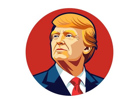 Colored Donald Trump Portrait Vector PNG vector in SVG, PDF, AI, CDR format