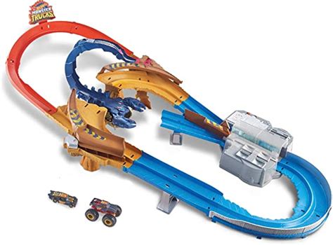 Amazon Hot Wheels Monster Trucks Scorpion Raceway Boosted Set With Monster Truck And Hot