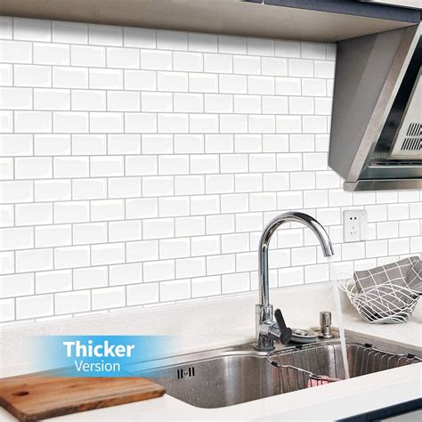 Art3d Subway Tiles Peel and Stick Backsplash, Stick on Tiles Kitchen ...