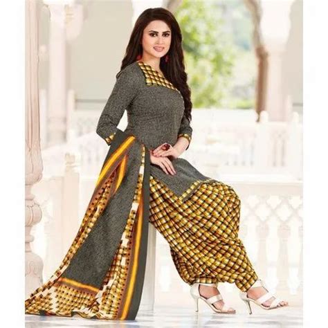 Stitched Ladies Banarasi Cotton Palazzo Suit Machine Wash At Rs 1500