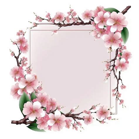 Premium Photo Sakura Cherry Blossom Square Frame Generative Ai